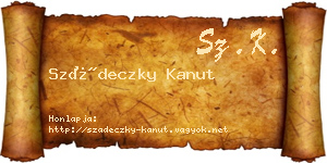Szádeczky Kanut névjegykártya